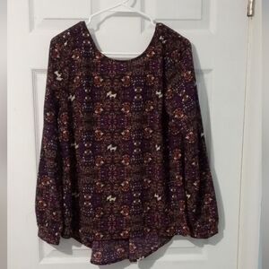 Cato Elegant Purple and Brown Blouse